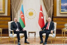 Azerbaijani, Turkish presidents hold one-on-one meeting (PHOTO)