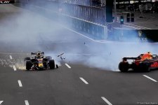 В гонке Гран-при Азербайджана Формулы 1 произошла необычная авария (ФОТО)