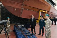 Президент Ильхам Алиев ознакомился с новым пограничным сторожевым кораблем типа "Туфан" (ФОТО)