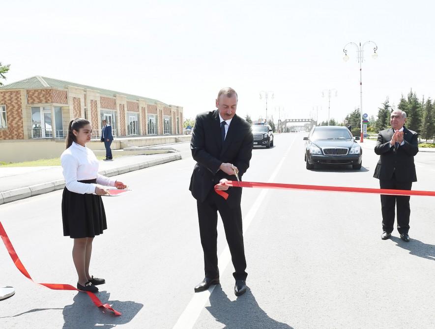Президент Ильхам Алиев принял участие в открытии участка автодороги Xaчмаз-Худат (ФОТО)