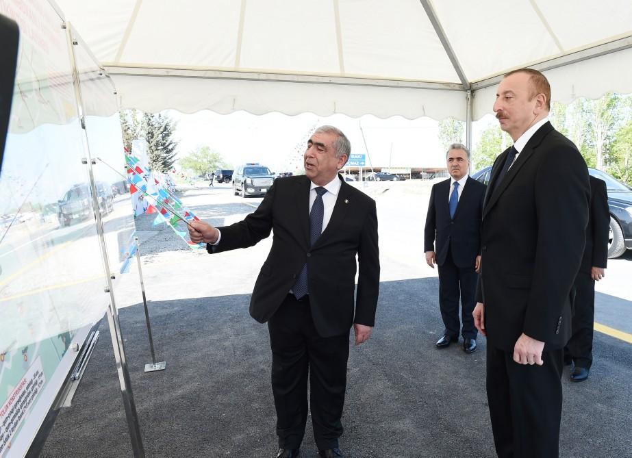 Azerbaijani president inaugurates newly-reconstructed highway in Khachmaz (PHOTO)