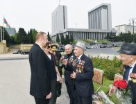 Президент Азербайджана и его супруга приняли участие в торжественной церемонии по случаю 73-й годовщины Победы над фашизмом (ФОТО)