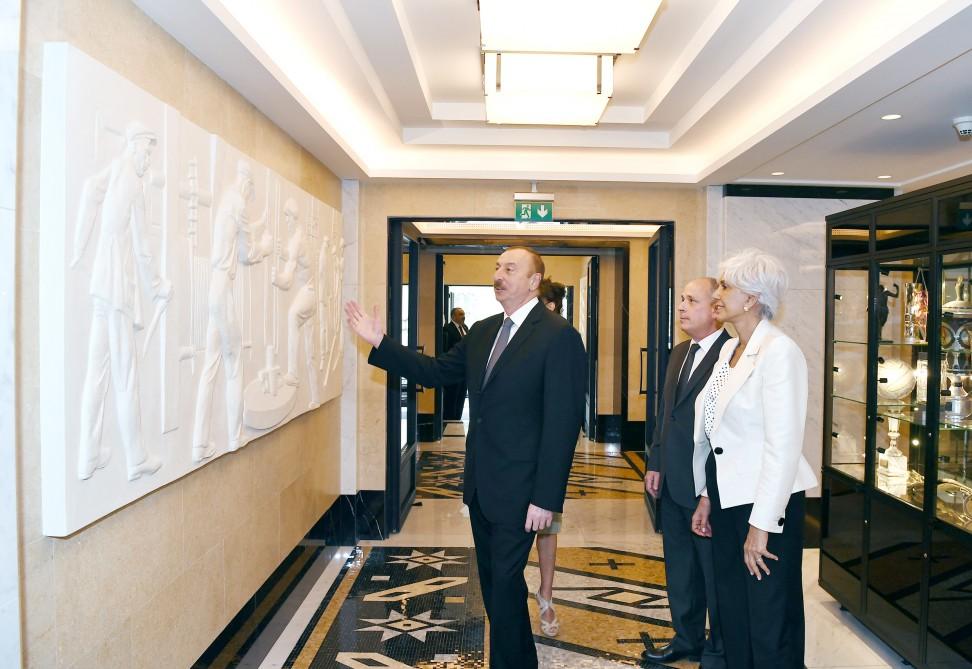 Президент Ильхам Алиев и Первая леди Мехрибан Алиева приняли участие в церемонии открытия отеля «Динамо» (ФОТО)
