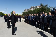 Президент Ильхам Алиев принял участие в открытии проекта реконструкции систем водоснабжения и канализации в Шаруре (ФОТО)