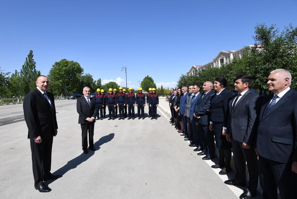 Президент Ильхам Алиев принял участие в открытии проекта реконструкции систем водоснабжения и канализации в Шаруре (ФОТО)