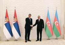 Состоялась встреча президентов Азербайджана и Сербии один на один (ФОТО)