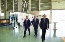 Президент Ильхам Алиев принял участие в открытии завода высоковольтного оборудования в Баку (ФОТО)