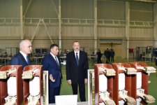 Президент Ильхам Алиев принял участие в открытии завода высоковольтного оборудования в Баку (ФОТО)