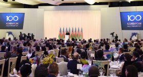 President Ilham Aliyev, First Lady Mehriban Aliyeva attend official reception on occasion of 100th anniversary of ADR (PHOTO)