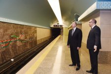 Президент Ильхам Алиев принял участие в открытии станции метро "Сахиль" после капремонта и реконструкции (ФОТО)