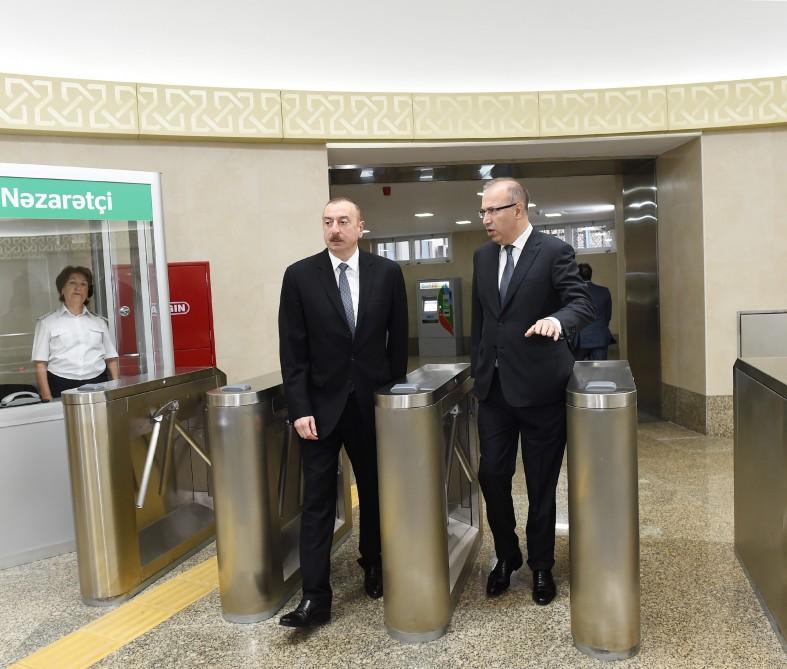 Президент Ильхам Алиев принял участие в открытии станции метро "Сахиль" после капремонта и реконструкции (ФОТО)