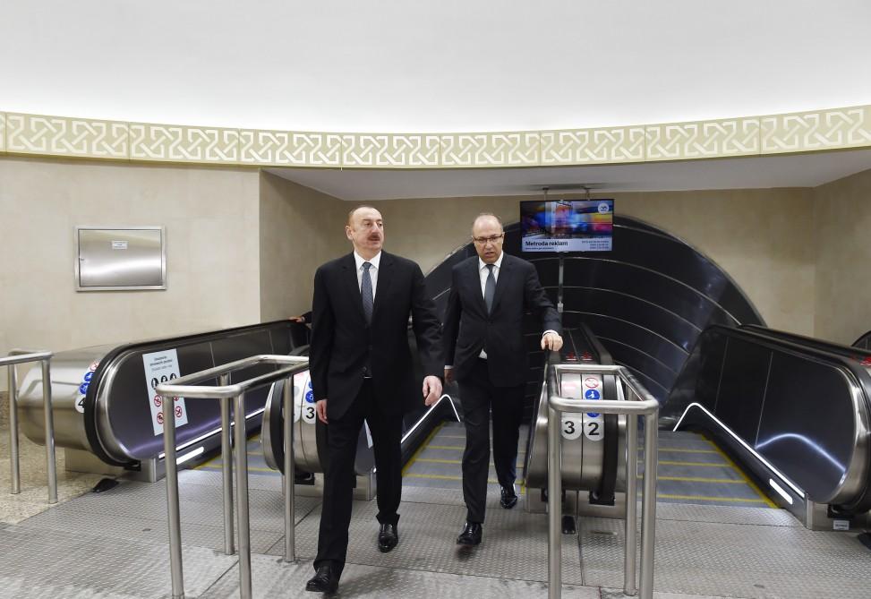 Президент Ильхам Алиев принял участие в открытии станции метро "Сахиль" после капремонта и реконструкции (ФОТО)