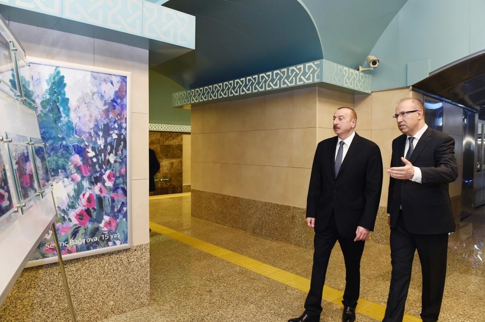 Президент Ильхам Алиев принял участие в открытии станции метро "Сахиль" после капремонта и реконструкции (ФОТО)