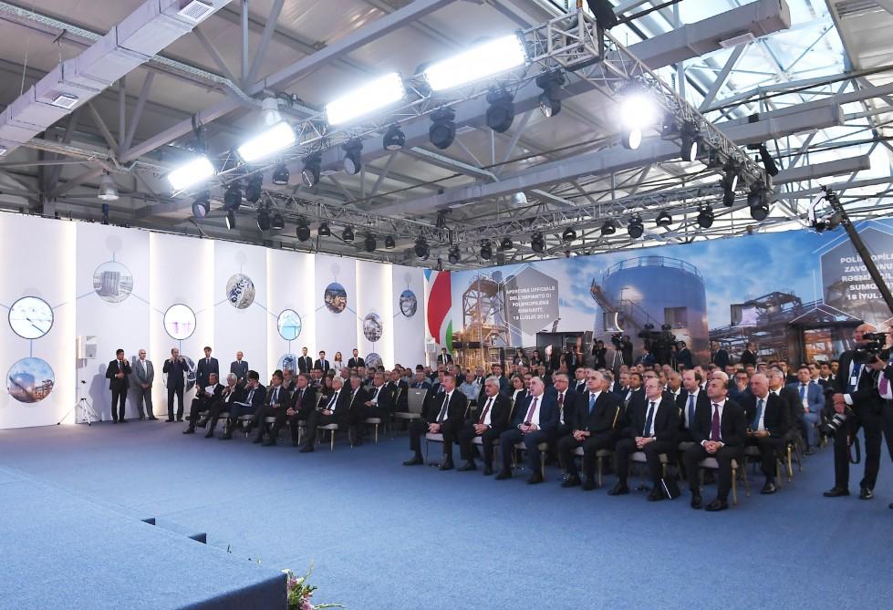 Presidents of Azerbaijan, Italy attend opening of polypropylene plant in Sumgait city (PHOTO)
