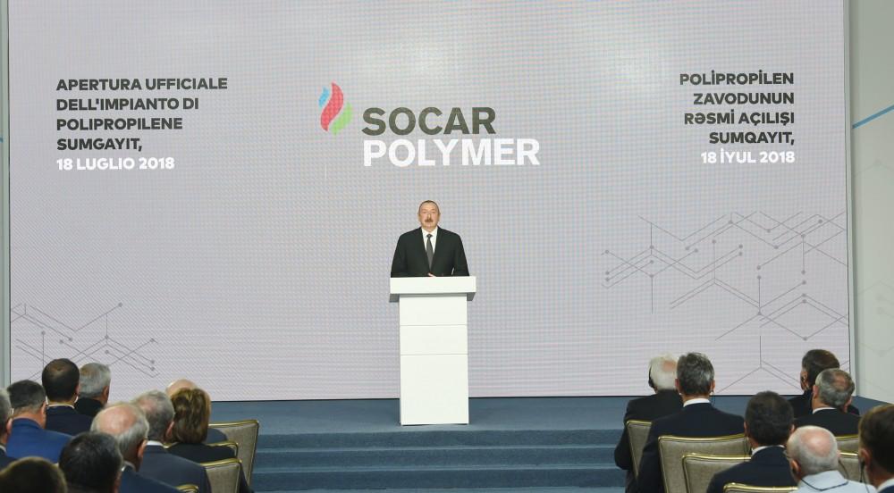 Presidents of Azerbaijan, Italy attend opening of polypropylene plant in Sumgait city (PHOTO)