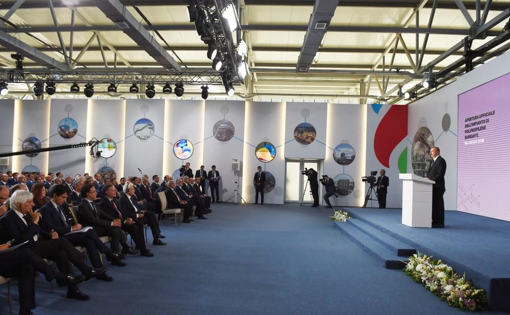 Presidents of Azerbaijan, Italy attend opening of polypropylene plant in Sumgait city (PHOTO)