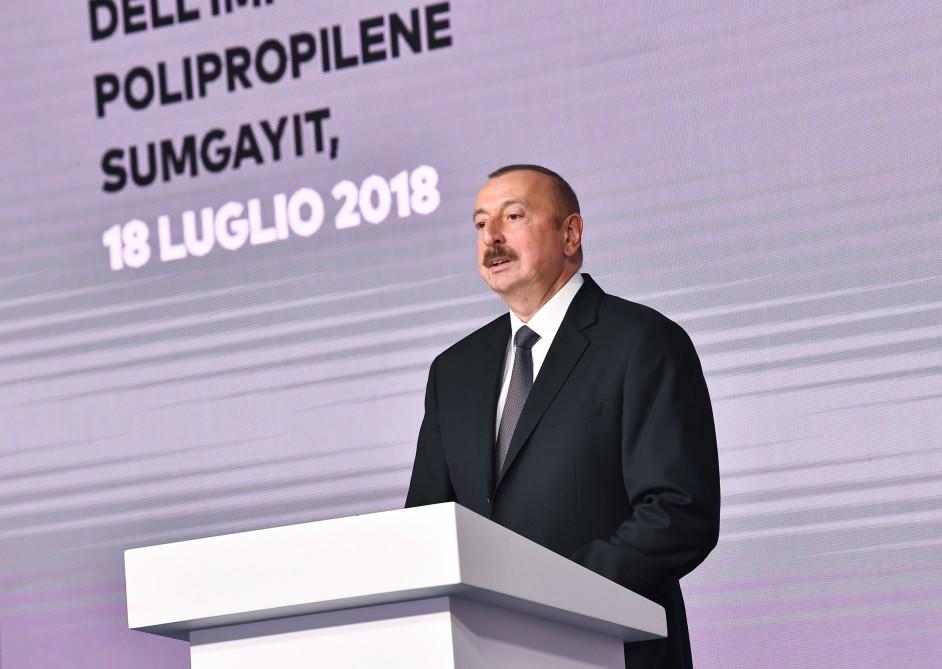Presidents of Azerbaijan, Italy attend opening of polypropylene plant in Sumgait city (PHOTO)