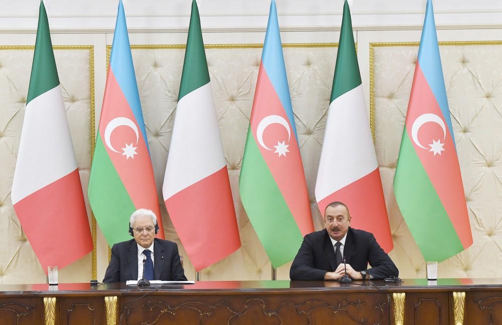 Presidents of Azerbaijan and Italy make press statements (PHOTO)