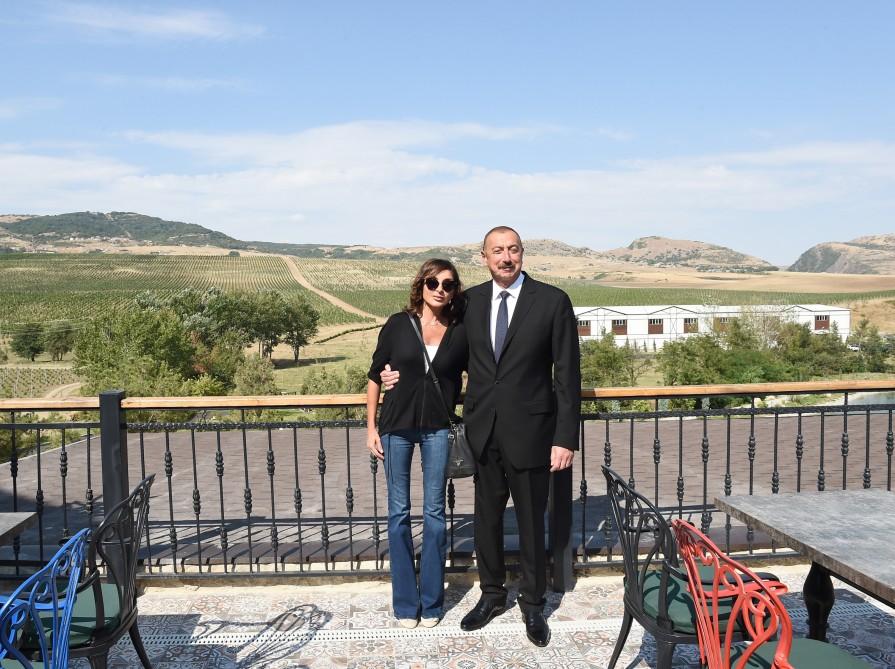 President Ilham Aliyev, first lady Mehriban Aliyeva attend opening of vine-growing and wine-making complex of Shirvan wines LLC in Shamakhi district (PHOTO)