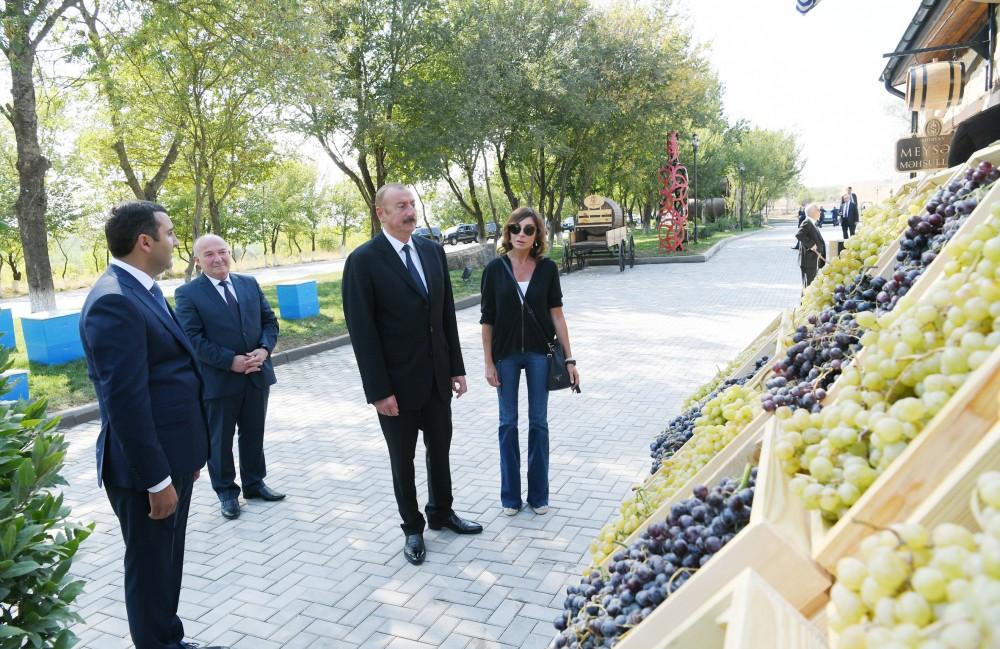 President Ilham Aliyev, first lady Mehriban Aliyeva attend opening of vine-growing and wine-making complex of Shirvan wines LLC in Shamakhi district (PHOTO)