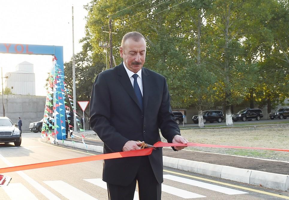 President Ilham Aliyev attends inauguration of Kurdmashi-Kalband-Girk highway after reconstruction and repair (PHOTO)
