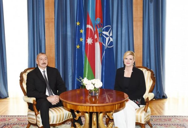 Azerbaijani, Croatian presidents hold one-on-one meeting (PHOTO)