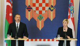 Azerbaijani, Croatian presidents make press statements (PHOTO)