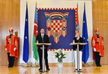 Azerbaijani, Croatian presidents make press statements (PHOTO)