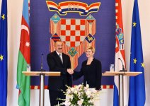 Azerbaijani, Croatian presidents make press statements (PHOTO)