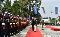 В Загребе состоялась церемония официальной встречи Президента Ильхама Алиева (ФОТО)