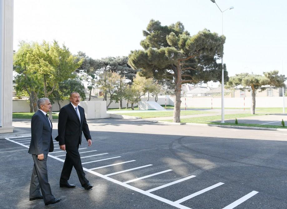 Ilham Aliyev views conditions created at school in Zabrat after overhaul (PHOTO)