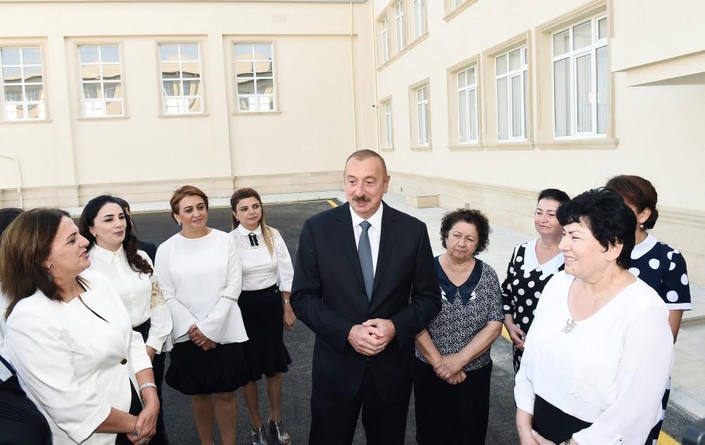Ilham Aliyev inaugurates Mashtagha secondary school (PHOTO)