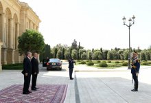 Official welcome ceremony held for Turkey’s president in Baku (PHOTO)
