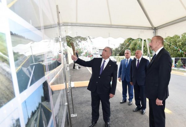 Ilham Aliyev inaugurates newly-reconstructed highway in Masalli (PHOTO)