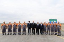 Президент Ильхам Алиев принял участие в открытии автодороги Алят-Астара-госграница Ирана (ФОТО)