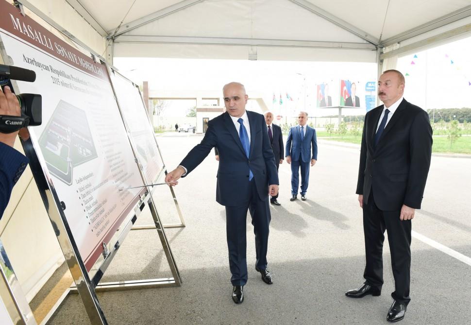 Президент Ильхам Алиев принял участие в открытии Масаллинского промышленного квартала (ФОТО)