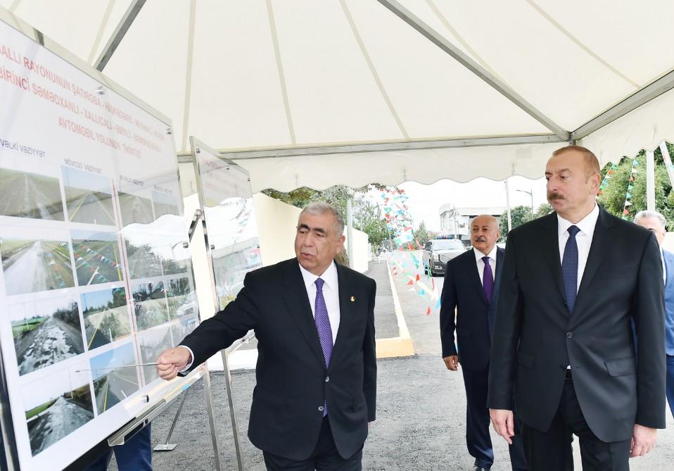 Ilham Aliyev inaugurates newly-reconstructed highway in Masalli (PHOTO)