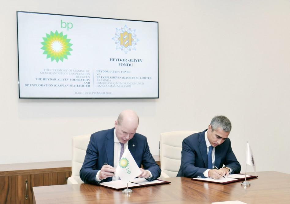 Фонд Гейдара Алиева и BP подписали меморандум о сотрудничестве по реализации совместных проектов (ФОТО)
