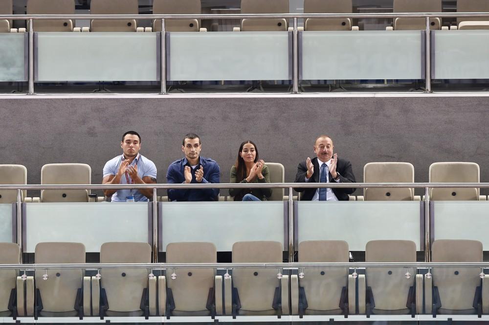 President Ilham Aliyev watched bronze medal bout of World Judo Championships (PHOTO)