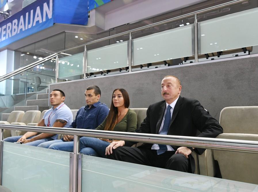 President Ilham Aliyev watched bronze medal bout of World Judo Championships (PHOTO)