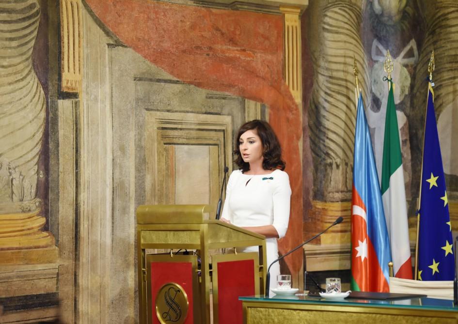 Первый вице-президент Мехрибан Алиева: Надеюсь, что Италия как действующий председатель ОБСЕ сыграет большую роль в урегулировании нагорно-карабахского конфликта
