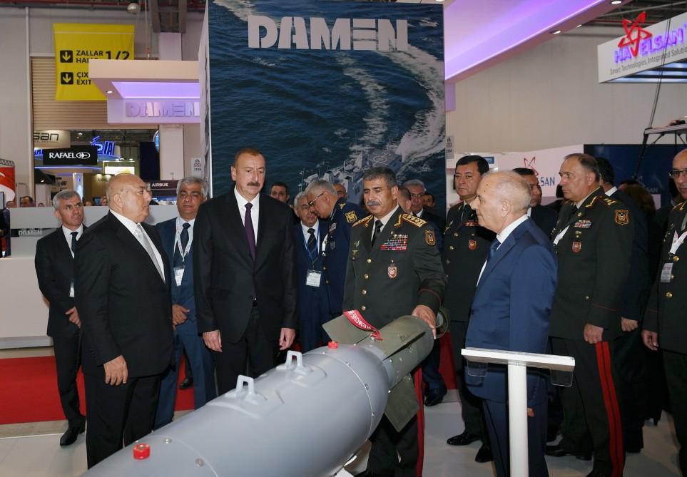 President Aliyev views Azerbaijan International Defense Exhibition ADEX 2018 (PHOTO)