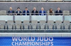 Президент Ильхам Алиев наблюдал соревнования Чемпионата мира по дзюдо (ФОТО)