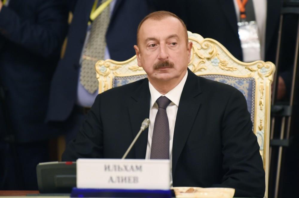 President Aliyev attends CIS Heads of State Council session in Dushanbe (PHOTO)