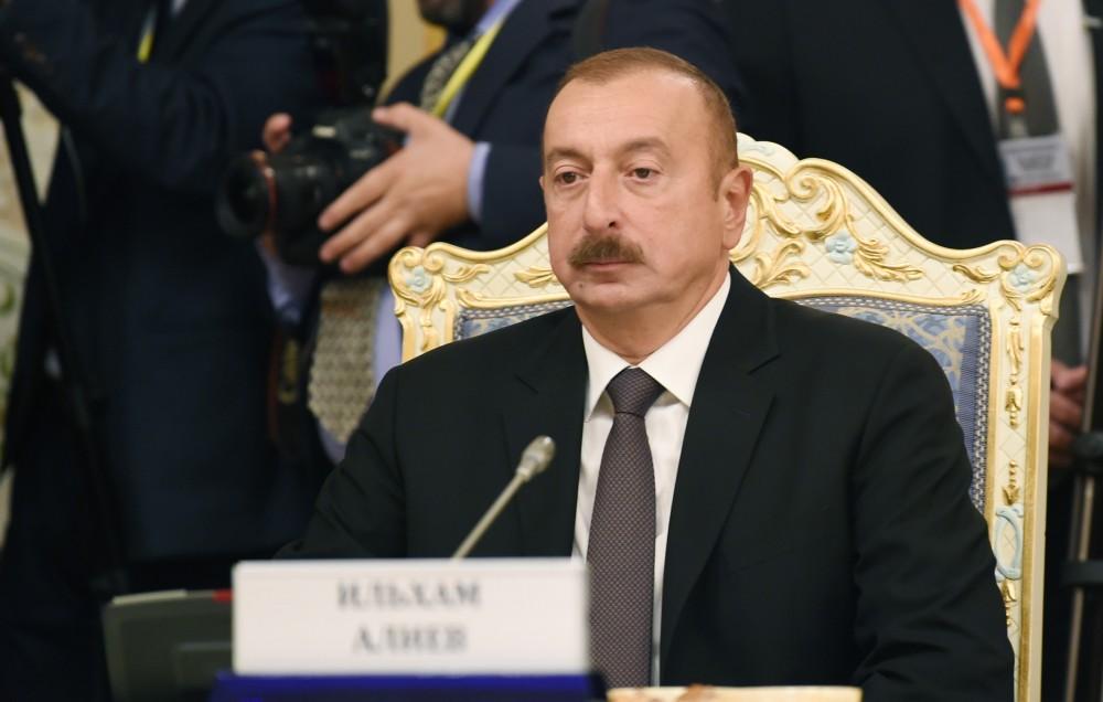 President Aliyev attends CIS Heads of State Council session in Dushanbe (PHOTO)