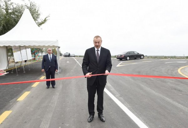 President Aliyev inaugurates Imishli-Otuziki-Garagashli highway (PHOTO)