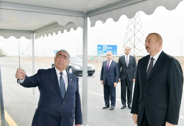 President Aliyev inaugurates new section of Mingachevir-Bahramtapa highway (PHOTO)