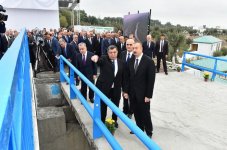 Президент Ильхам Алиев принял участие в церемонии открытия нового канала-притока реки Араз (ФОТО)