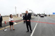 Президент Ильхам Алиев принял участие в открытии части автодороги Мингячевир-Бахрамтепе (ФОТО)