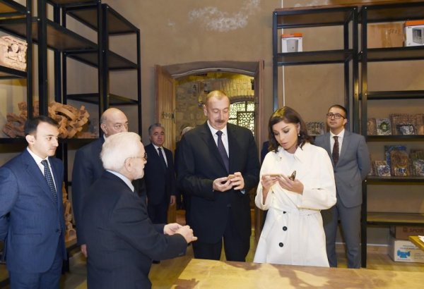 Azerbaijani president, first lady attend opening of ABAD Center of Ceramics and Applied Arts in Shaki (PHOTO)